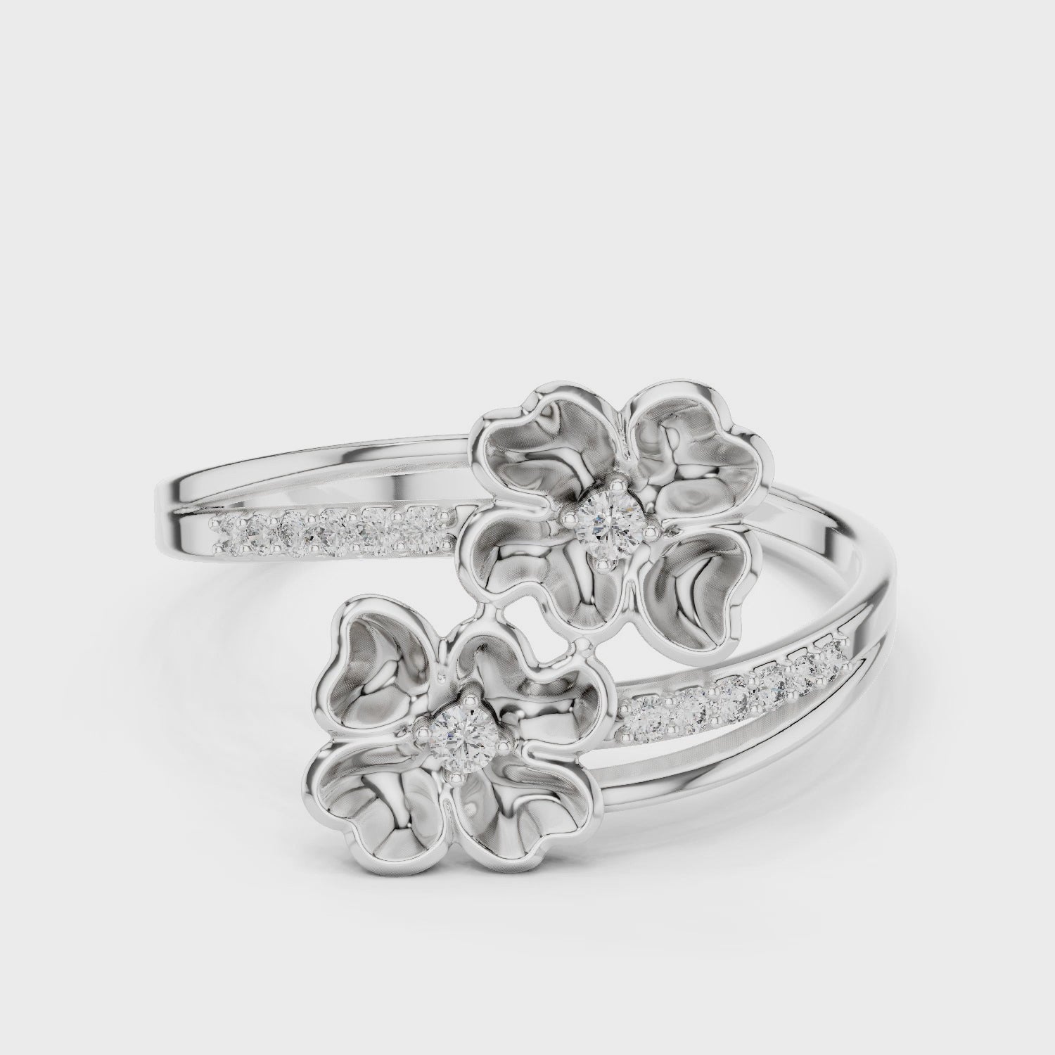 Diamond Floral Wrap Ring