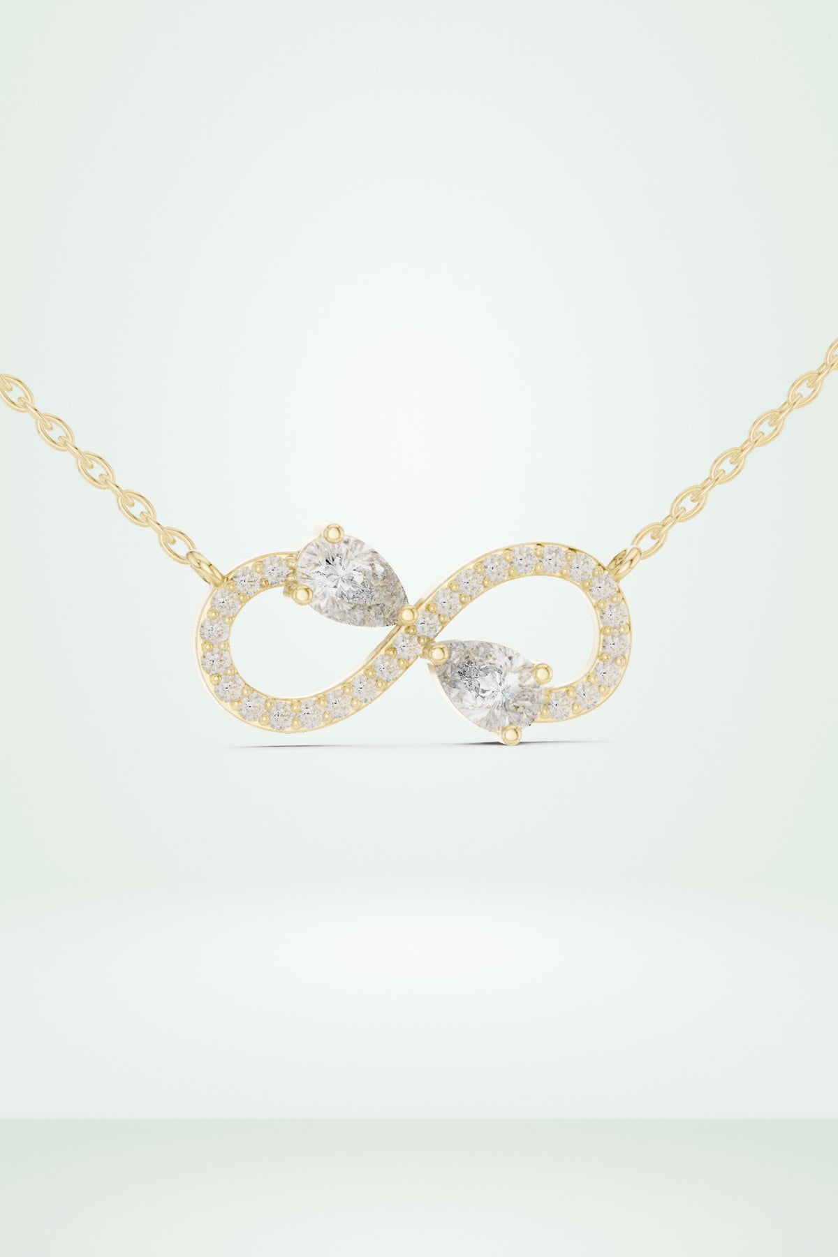 The Eternal Infinity Necklace Two Pear Cut Stones