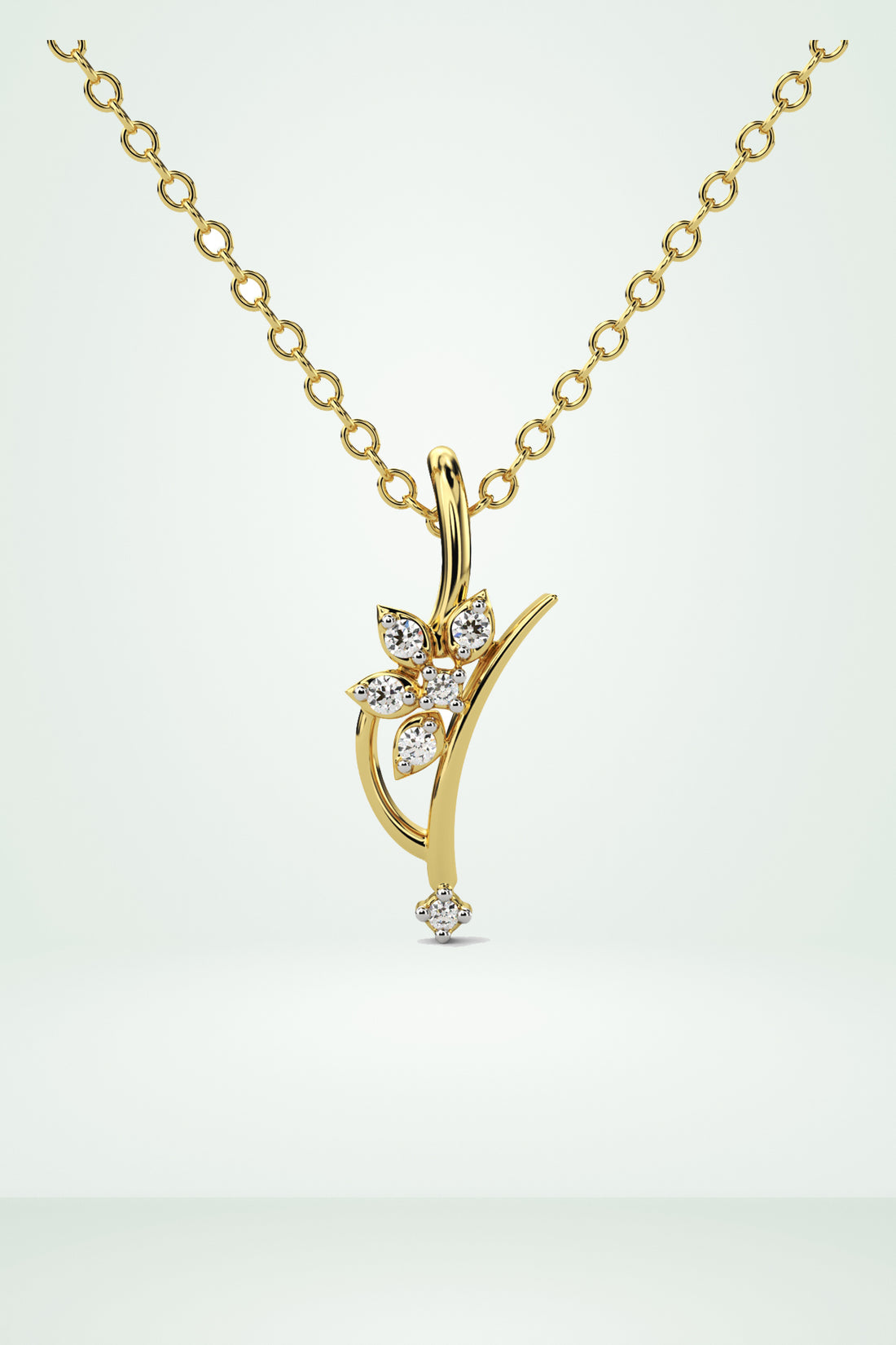 Floral Diamond Cluster Wedding Pendant