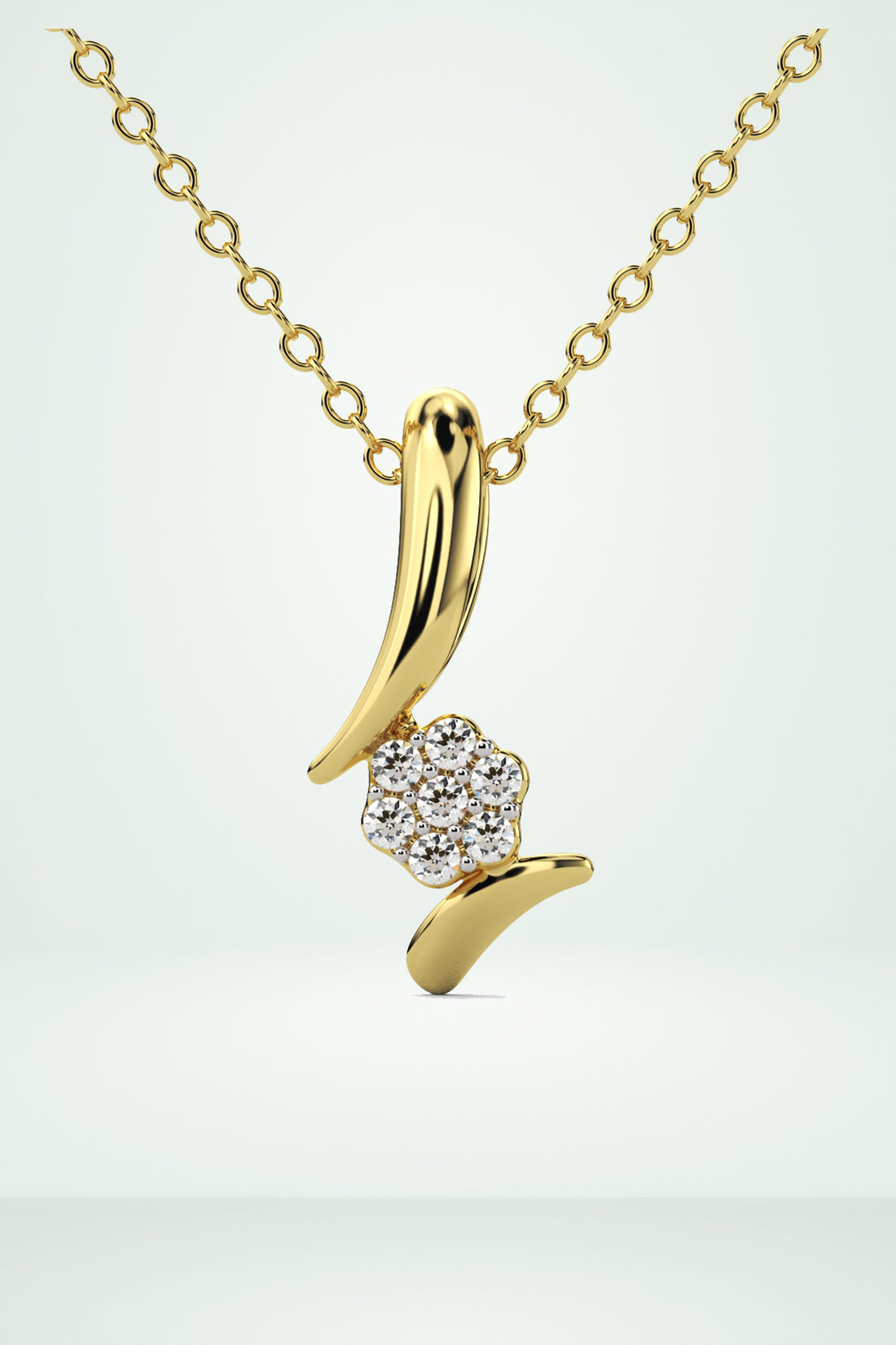 Cluster Flower Moissanite Diamond Pendant