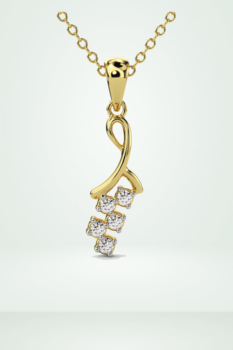 Curved Diamond Pendant 