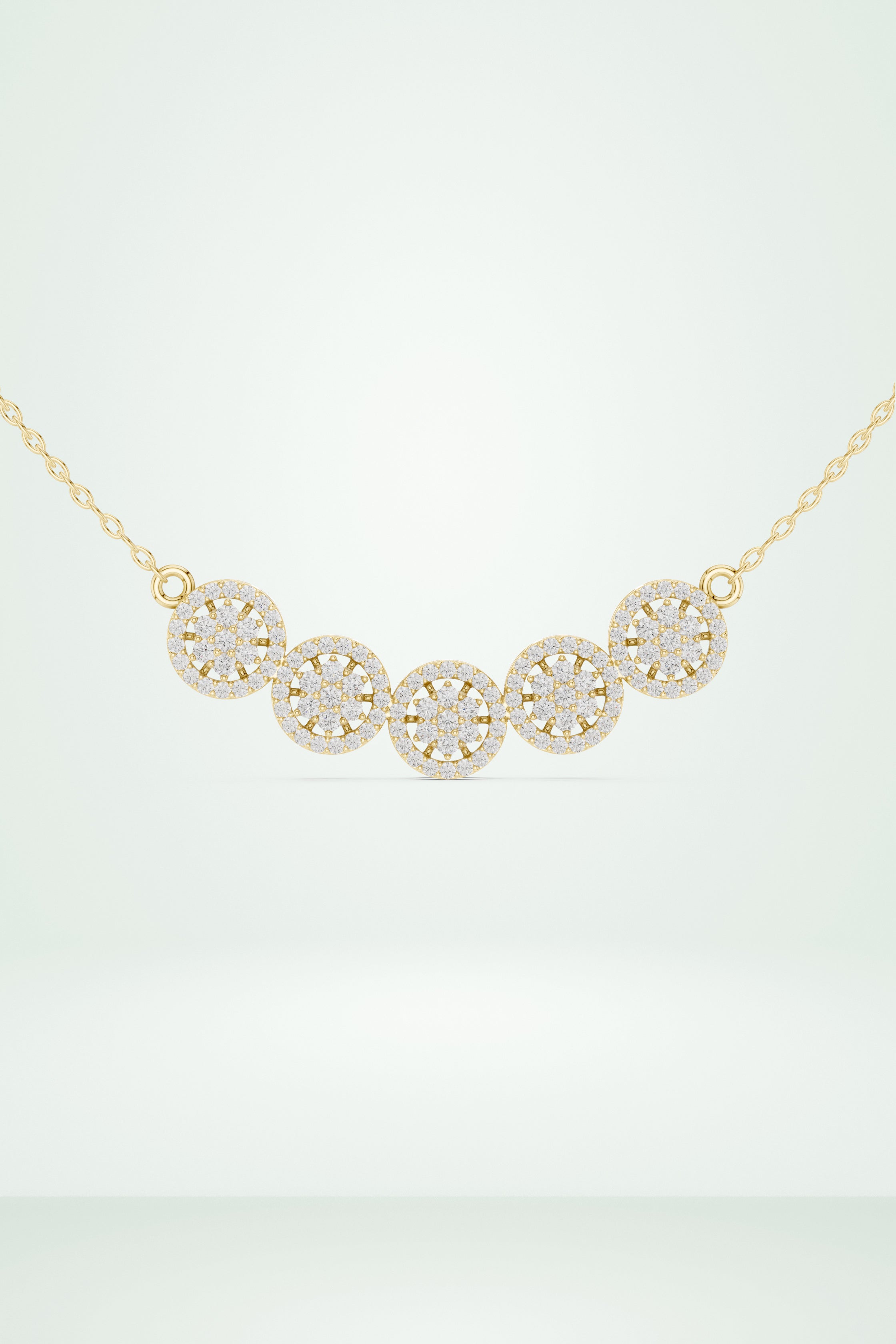 Multi Round Cluster Diamond Necklace