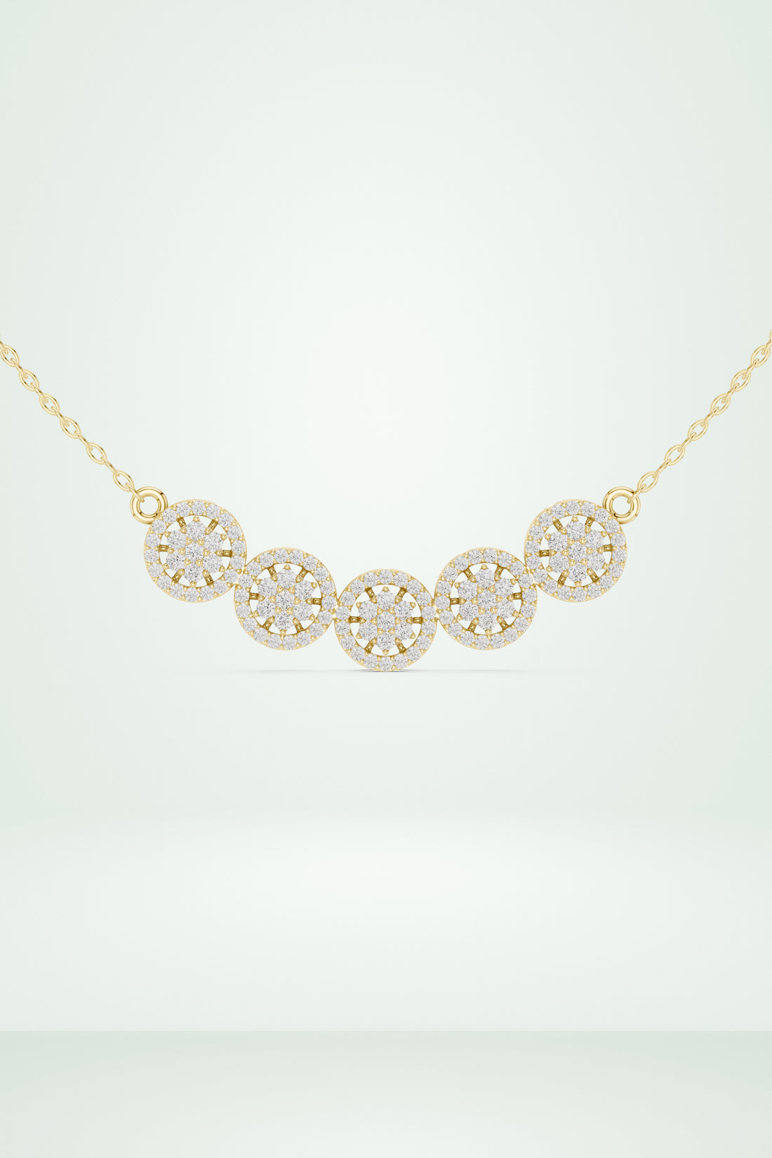 Multi Round Cluster Diamond Necklace