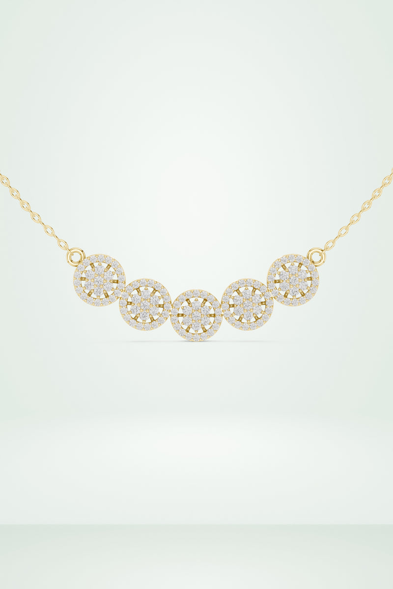 Multi Round Cluster Diamond Necklace