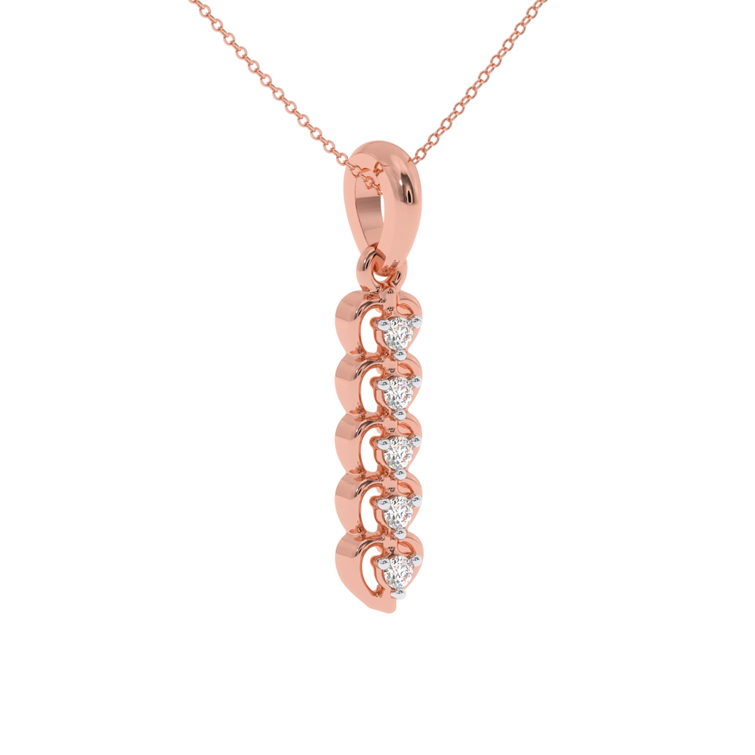 Elegant diamond vertical bar pendant for women
