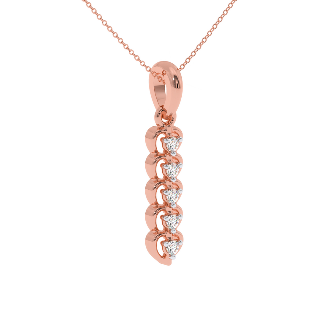 Elegant diamond vertical bar pendant for women
