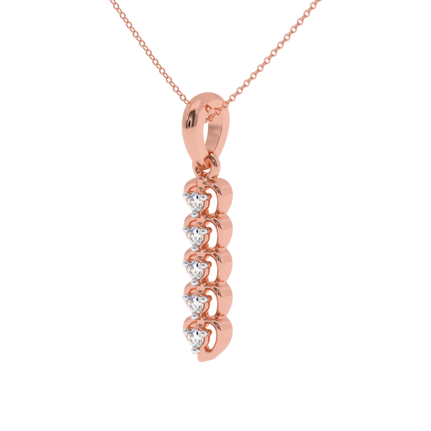  Ladies round channel diamond bar necklace
