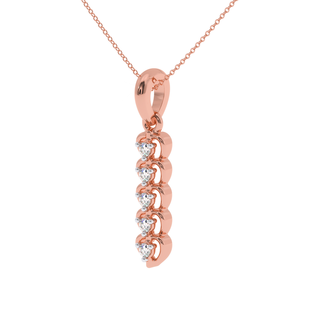  Ladies round channel diamond bar necklace
