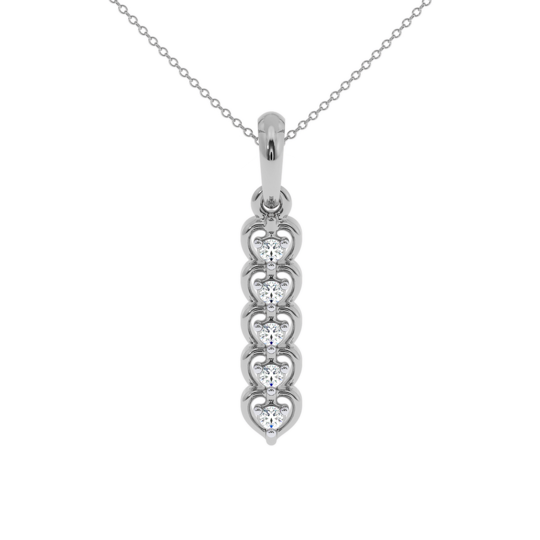  Women’s diamond channel set vertical pendant
