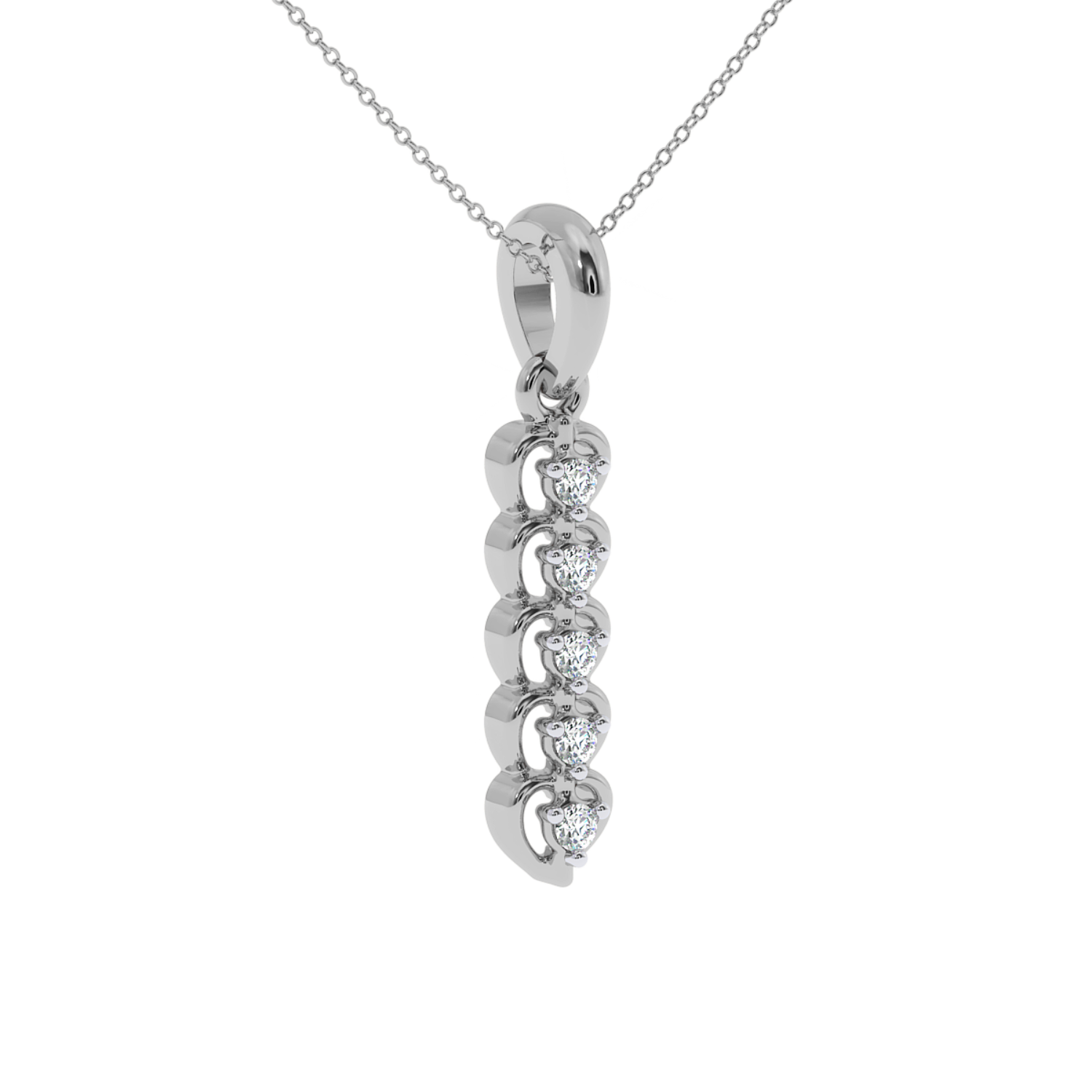 Classic round diamond bar necklace for ladies

