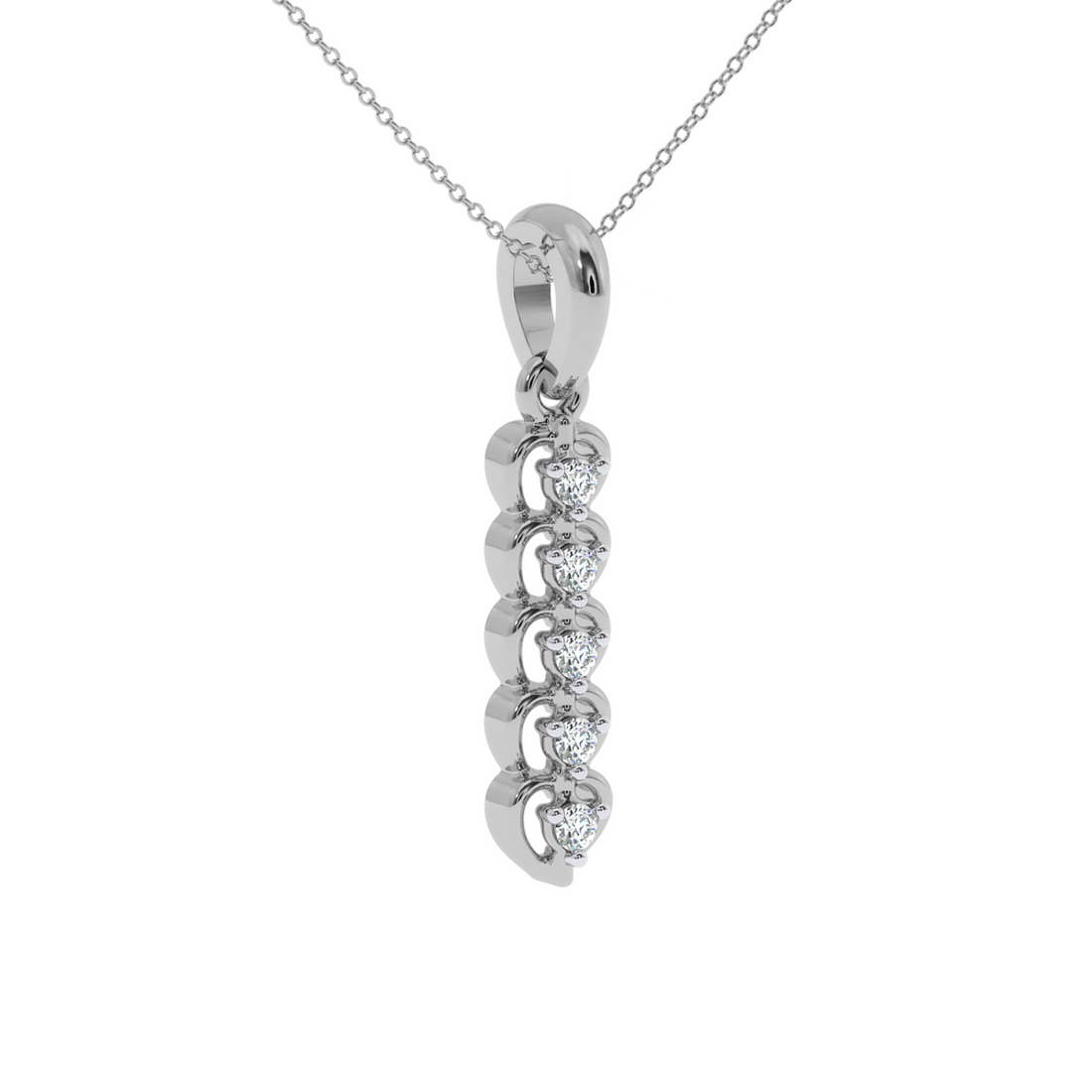 Classic round diamond bar necklace for ladies
