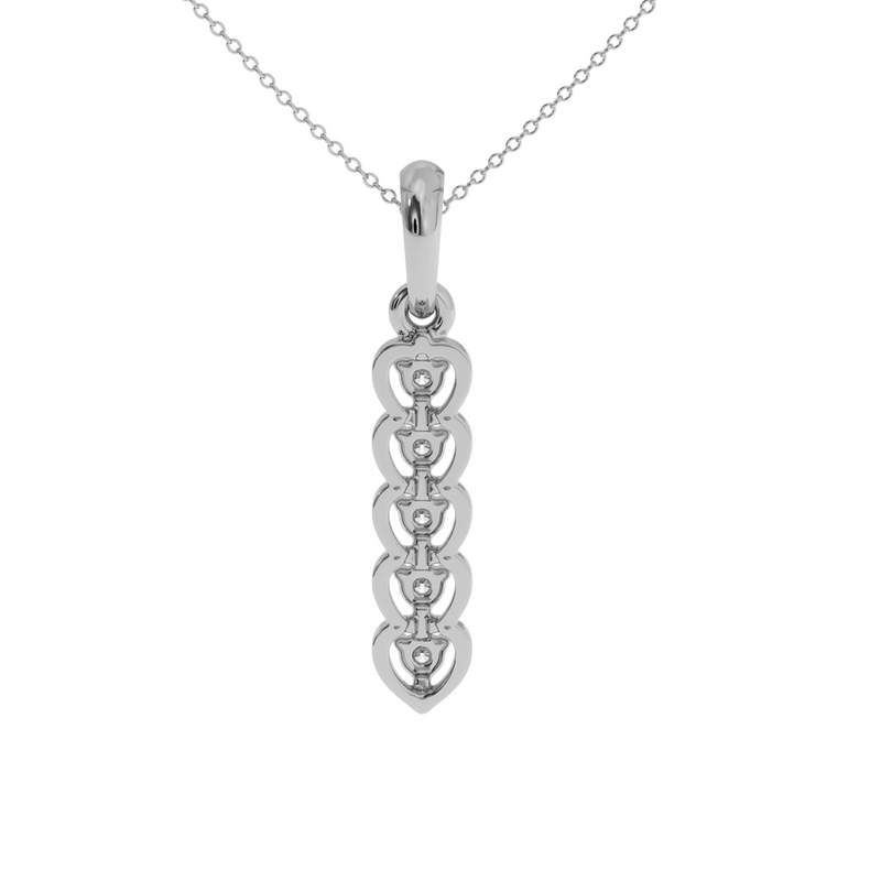 Round Channel Set Diamond Ladies Vertical Bar Pendant