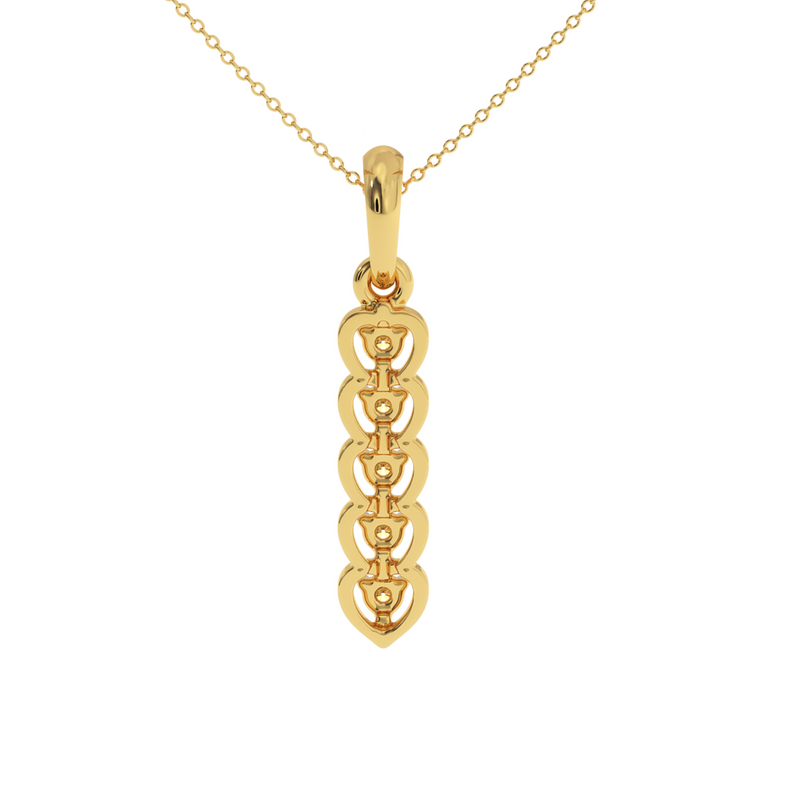 Round Channel Set Diamond Ladies Vertical Bar Pendant